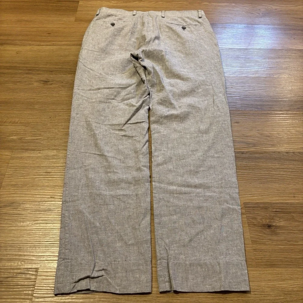 Jos A Bank Dress Pants Mens Fits 32x30 Grey Linen Cotton Slim Fit Suit Separates